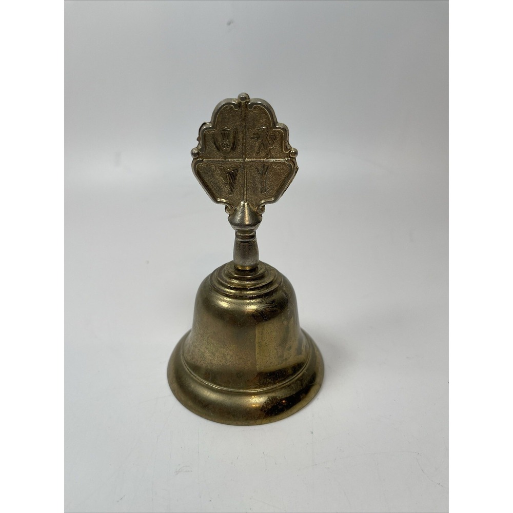 SMALL BRASS BELL RUSTIC FARM COAT OF ARMS